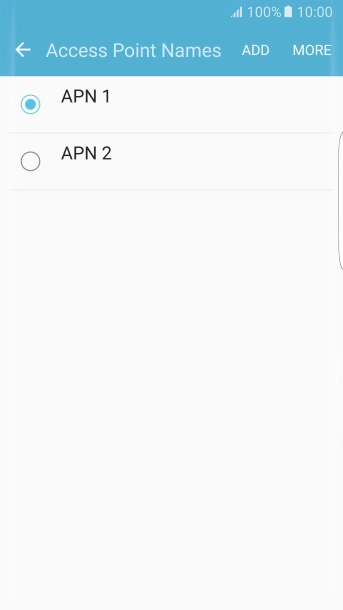 Press the field next to the data connection to activate it. Press the field next to the data connection to activate it.