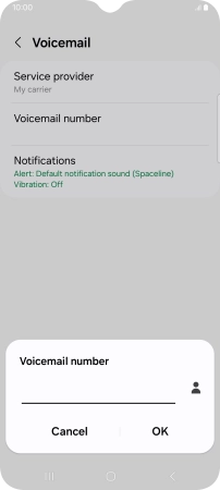 Key in (prefix) 5 (your phone number) and press OK.