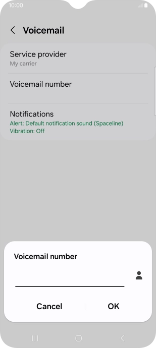 Key in (prefix) 5 (your phone number) and press OK.