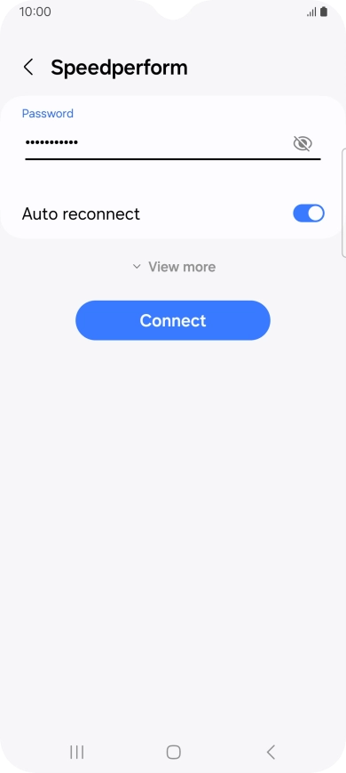 Key in the password for the Wi-Fi network and press Connect.
