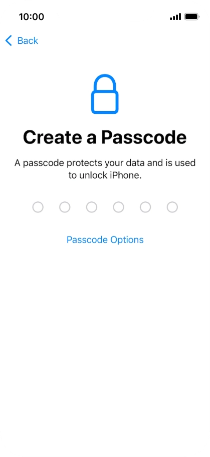 Press Passcode Options.