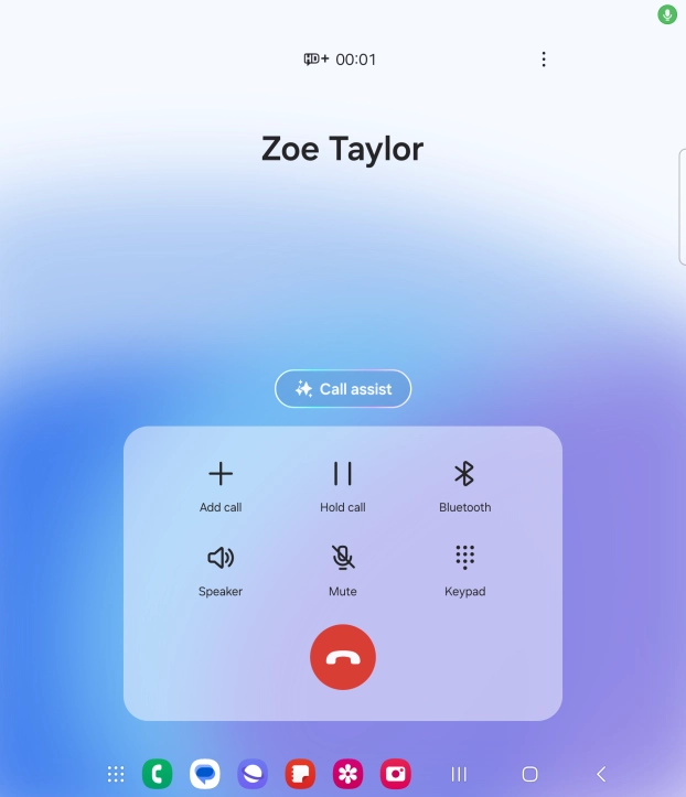 Press Call assist during a call.
