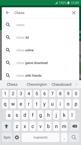 Key in the name or subject of the required app and press the search icon.