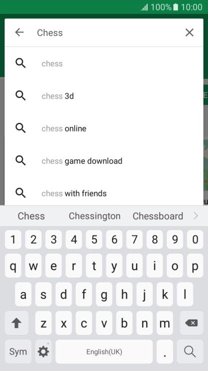 Key in the name or subject of the required app and press the search icon.