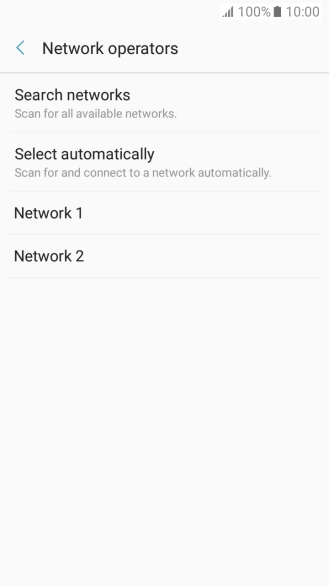 If you want to select a network automatically, press Select automatically.