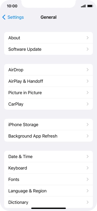 Press Software Update. If a new software version is available, it's displayed. Follow the instructions on the screen to update the phone software.