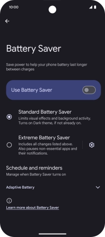 Press the required settings to turn them on or off.