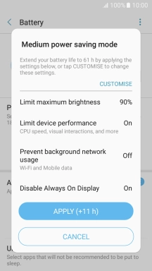 Press APPLY to turn on the function.