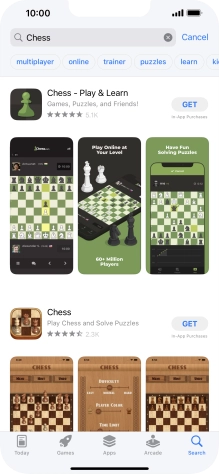 Press the required app.