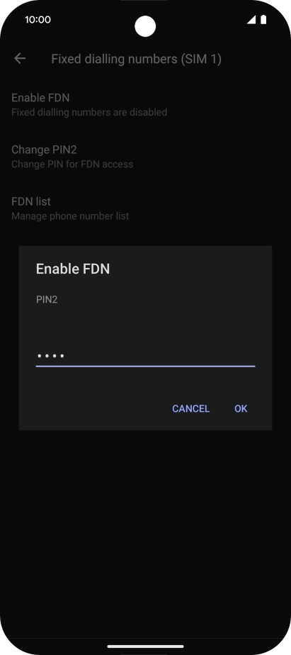 Key in your PIN2 and press OK.