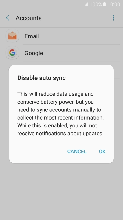 Press OK to turn off the function.