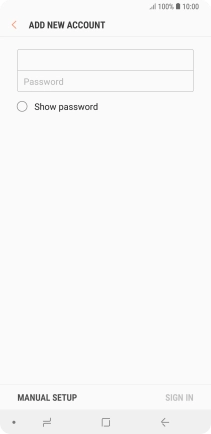 Press Password and key in the password for your email account.