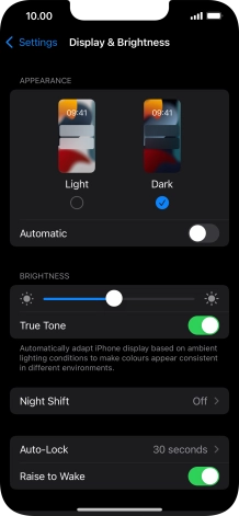 Press the indicator next to 
