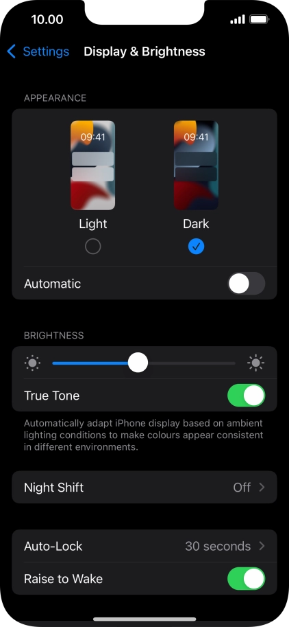 Press the indicator next to 
