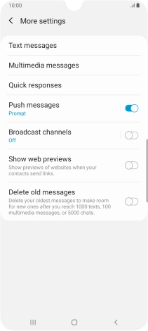 Press Text messages.