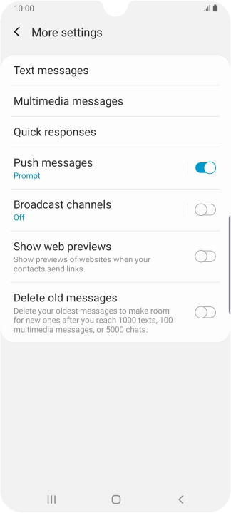Press Text messages.