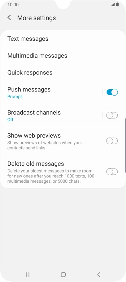 Press Text messages.