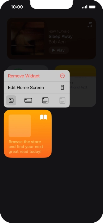 Press Remove Widget.