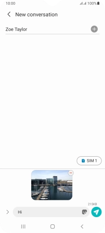 Press the send icon when you've finished your picture message.