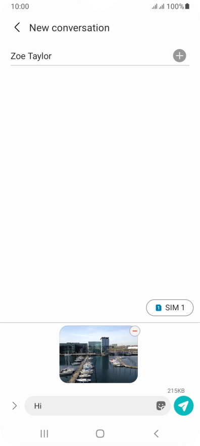 Press the send icon when you've finished your picture message.