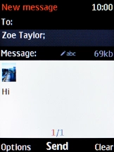 Press the Navigation key when you've written your picture message.