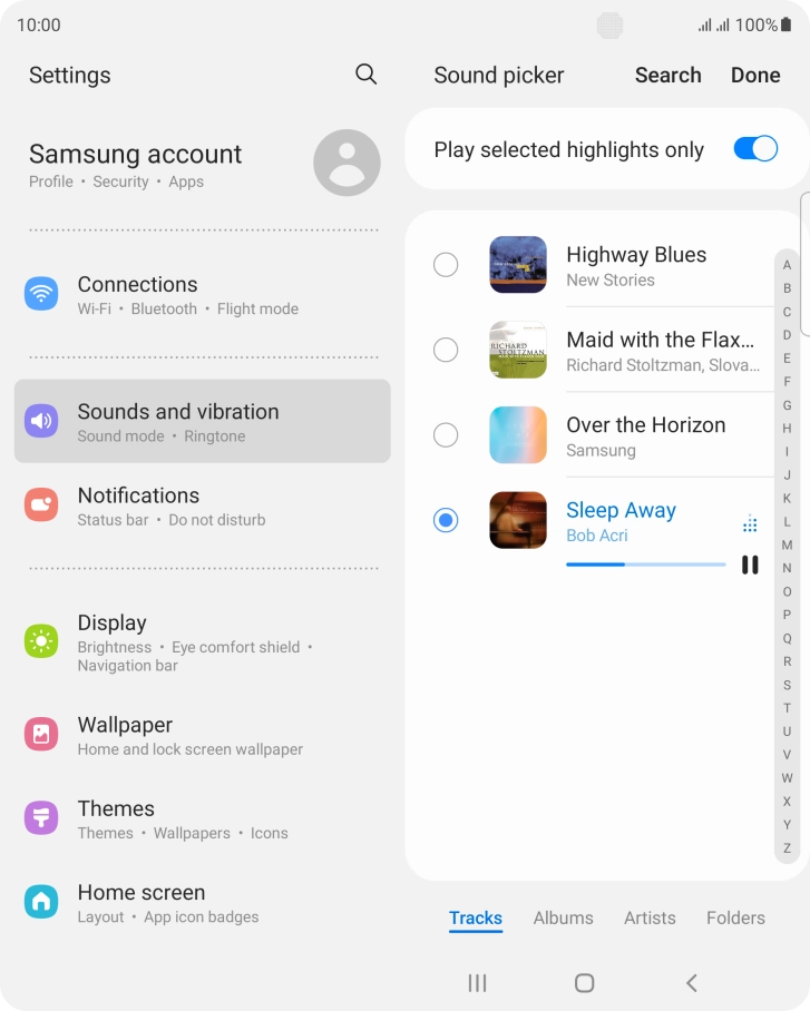 Once you've found a ring tone you like, press Done.