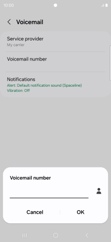 Key in (prefix) 5 (your phone number) and press OK.