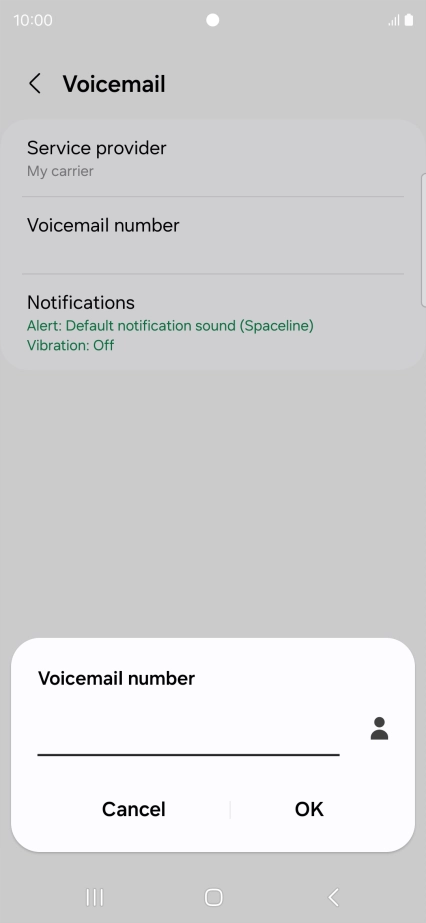 Key in (prefix) 5 (your phone number) and press OK.