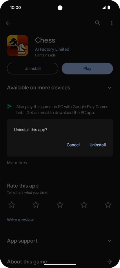 Press Uninstall.