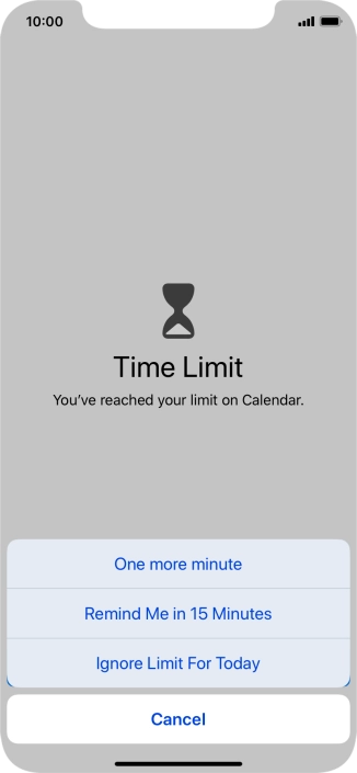 Press the required setting.