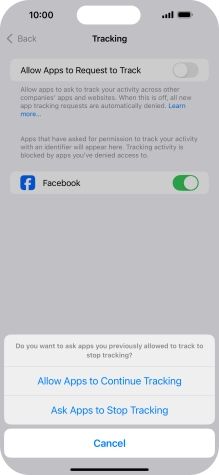 If you turn off the function, press the required setting.