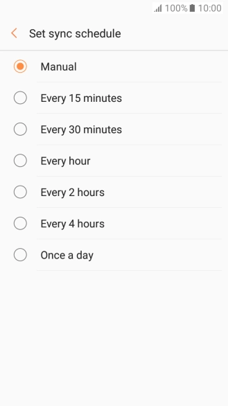 Press the required setting.