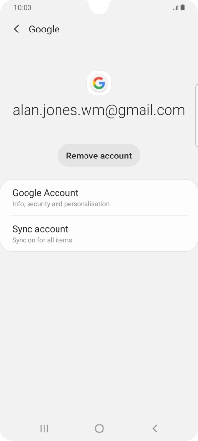 Press Sync account.