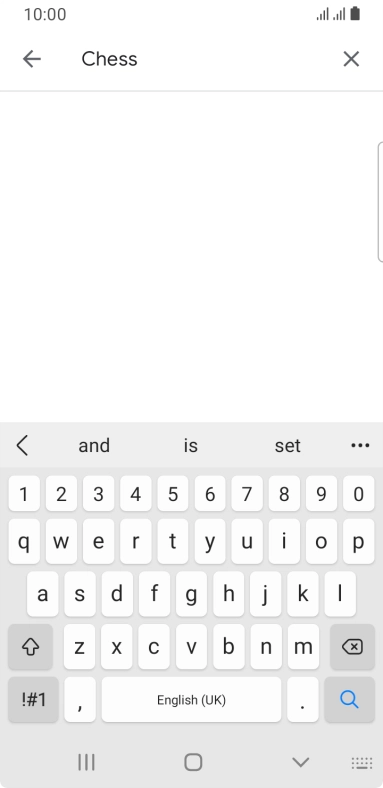 Key in the name or subject of the required app and press the search icon.