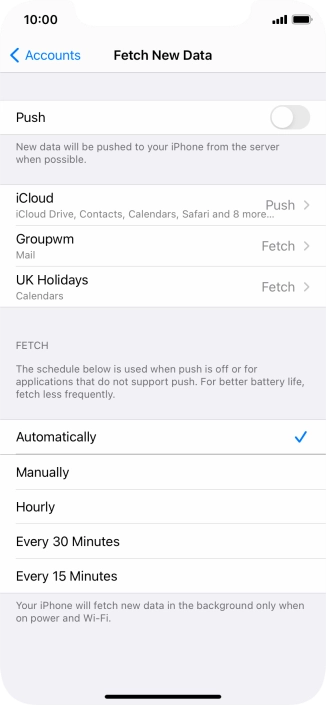 If you turn off the function, press the required setting.