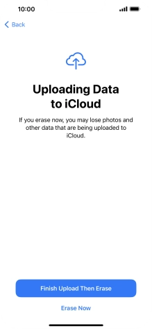 Press the required setting.