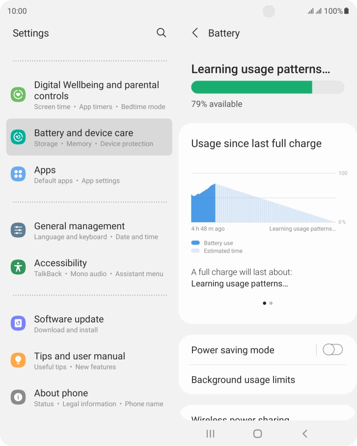 Press Power saving mode.