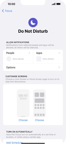 Press People and follow the instructions on the screen to select which contacts you would like to receive calls and notifications from when Do Not Disturb is turned on.