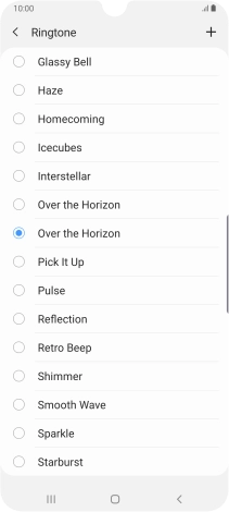 Press the add ring tone icon.