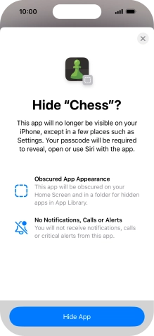 Press Hide App.