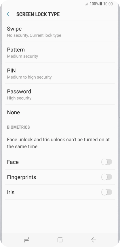 Press None and follow the instructions on the screen to turn off use of phone lock code. Press None and follow the instructions on the screen to turn off use of phone lock code.