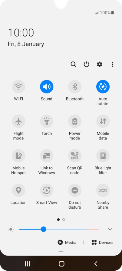 Press the settings icon.