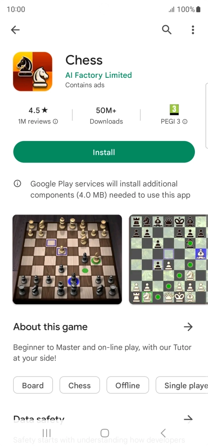 Press Install and follow the instructions on the screen to install the app. Press Install and follow the instructions on the screen to install the app.