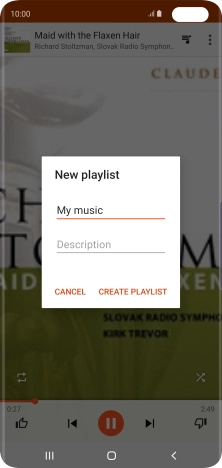 Key in a name for the playlist and press CREATE PLAYLIST.