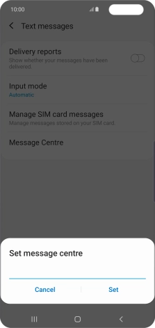 Key in +35387699989 and press Set.