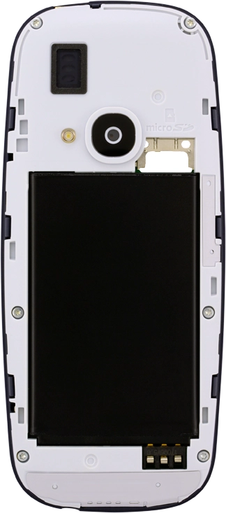 Place the battery in your phone (bottom first), matching the battery contacts with the phone contacts, and press the battery into place.