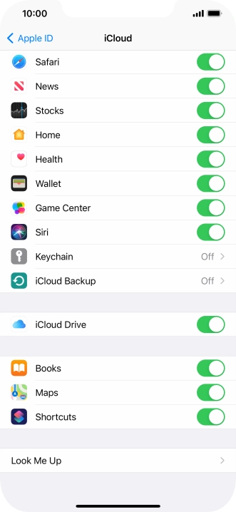 Press iCloud Backup.