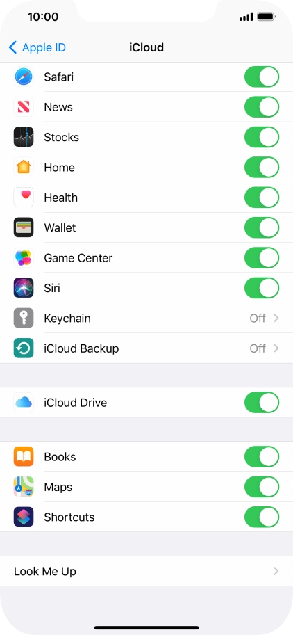 Press iCloud Backup.