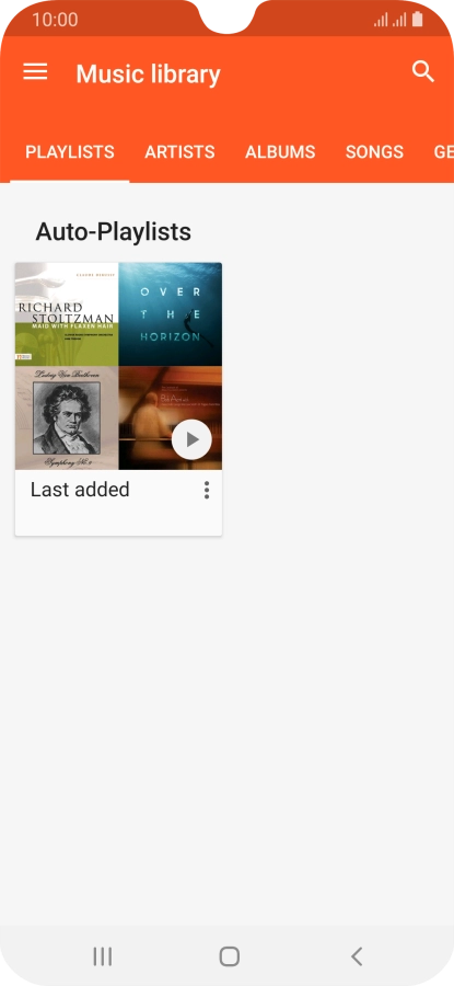Press the required category and go to the required audio file.