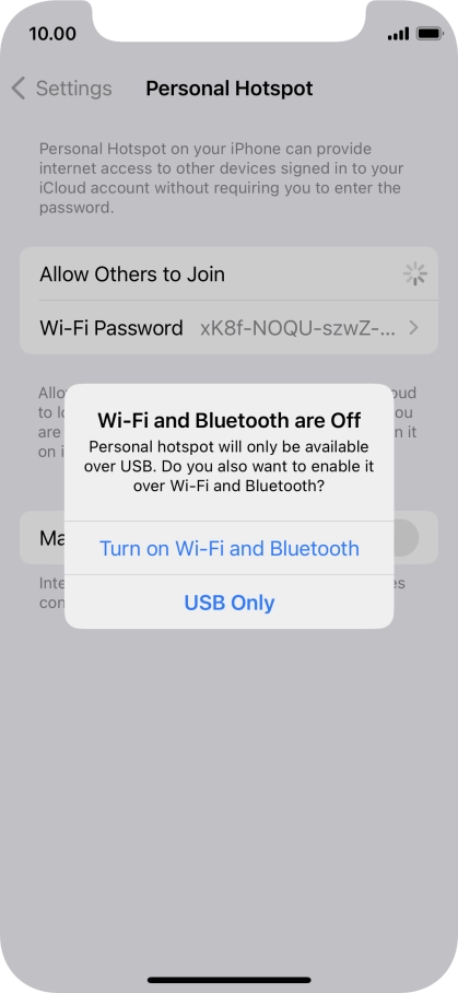 If Wi-Fi is turned off, press Turn on Wi-Fi and Bluetooth.